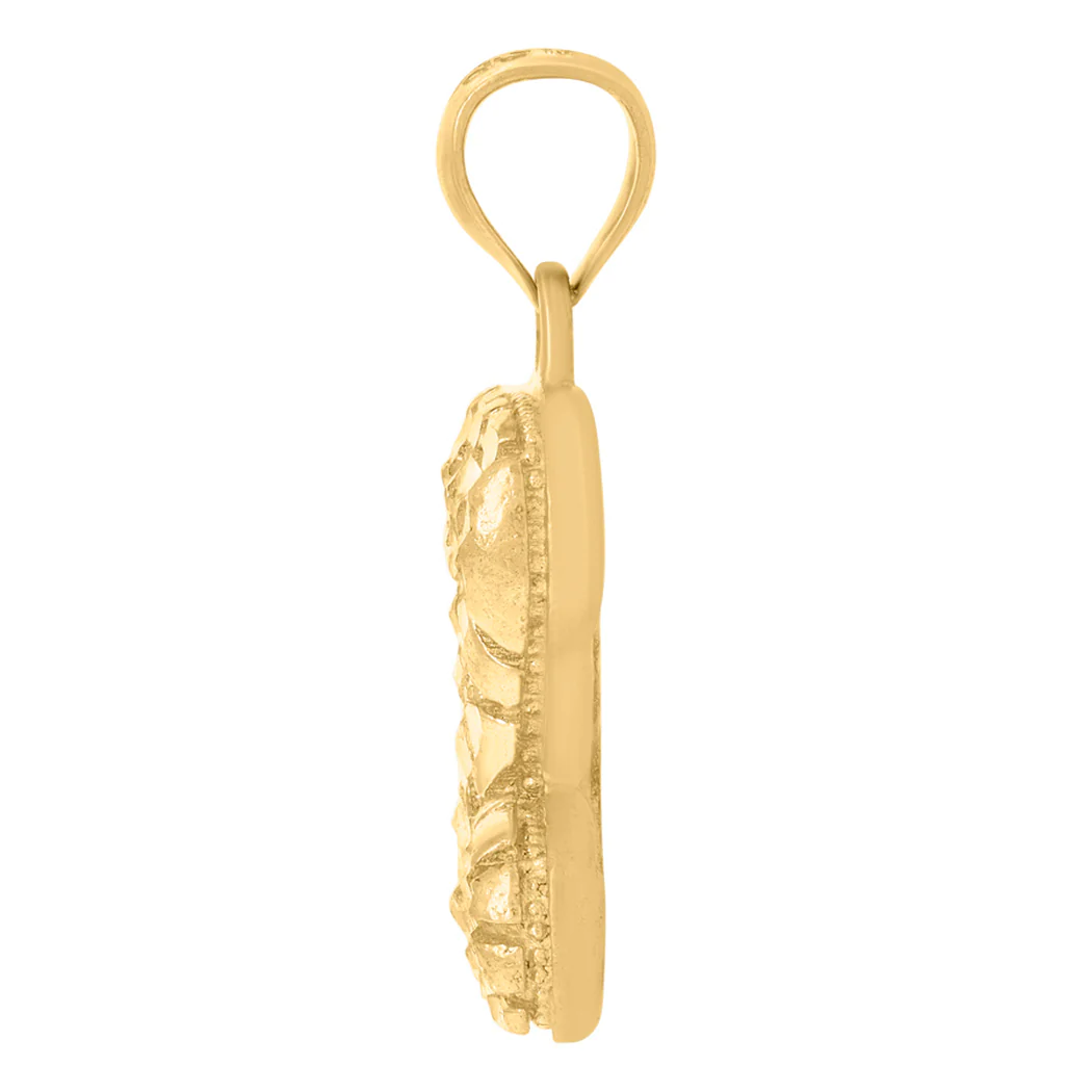 Jewelryweb 10k Yellow Gold Unisex Initial Alphabet Z Nugget Charm Pendant - Measures 15.5x23mm Wide