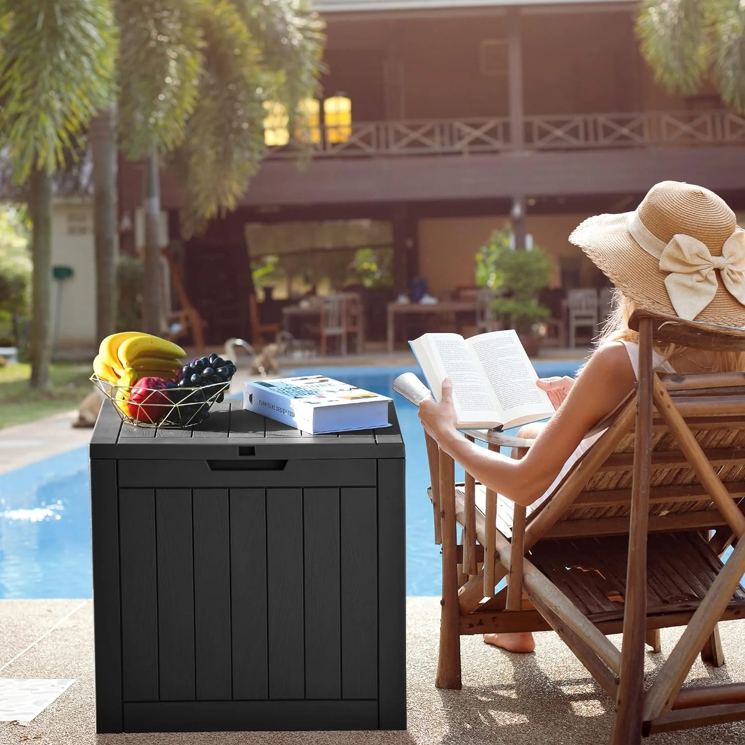 YITAHOME 30 Gallon Deck Box, Outdoor Storage Box for Patio Furniture, Pool Accessories, Cushions, Garden Tools and Outdoor, Waterproof R