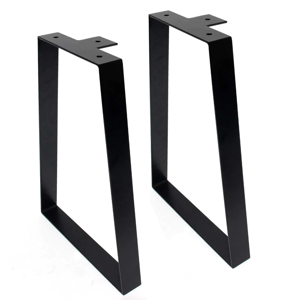 SIgNSTEK 16 inch Trapezoid Metal Table Legs, Replacement Furniture Legs Set of 2 for DIY coffee Tables, Modern Desks, Night Stan