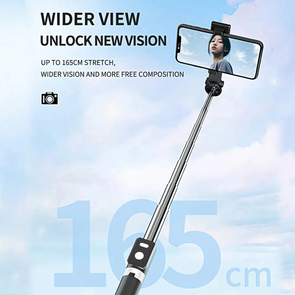 HD Accessory Extra Long Selfie Stick with Dual LED Light, Wireless Remote Shutter Button and Tripod Base - Pink