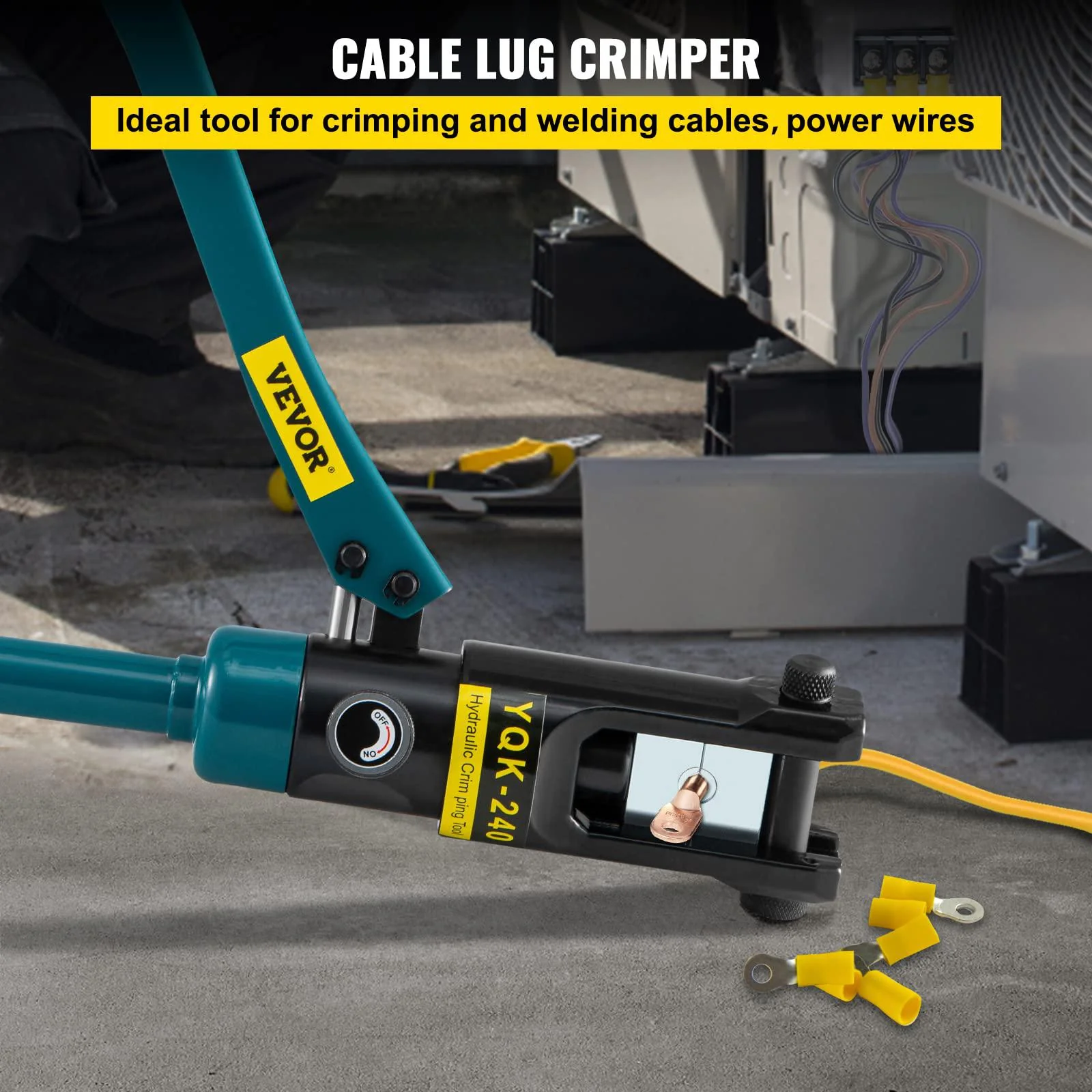mophorn hydraulic cable lug crimper tool 4 awg to 500 mcm,hydraulic wire crimper battery cable lug terminal crimping tool 16