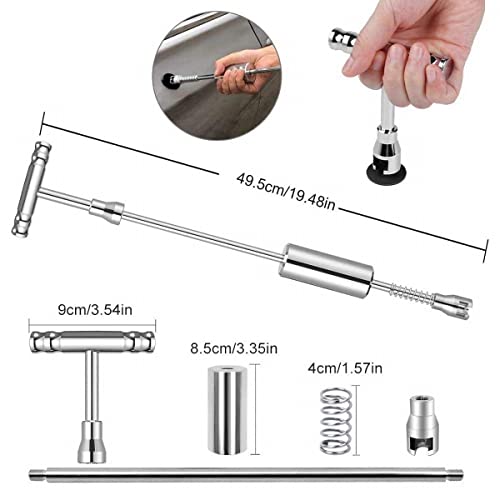 YOOHE Paintless Dent Repair Puller Kit - Dent Puller Slide Hammer T-Bar Tool with 16pcs Dent Removal Pulling Tabs for Car Auto B