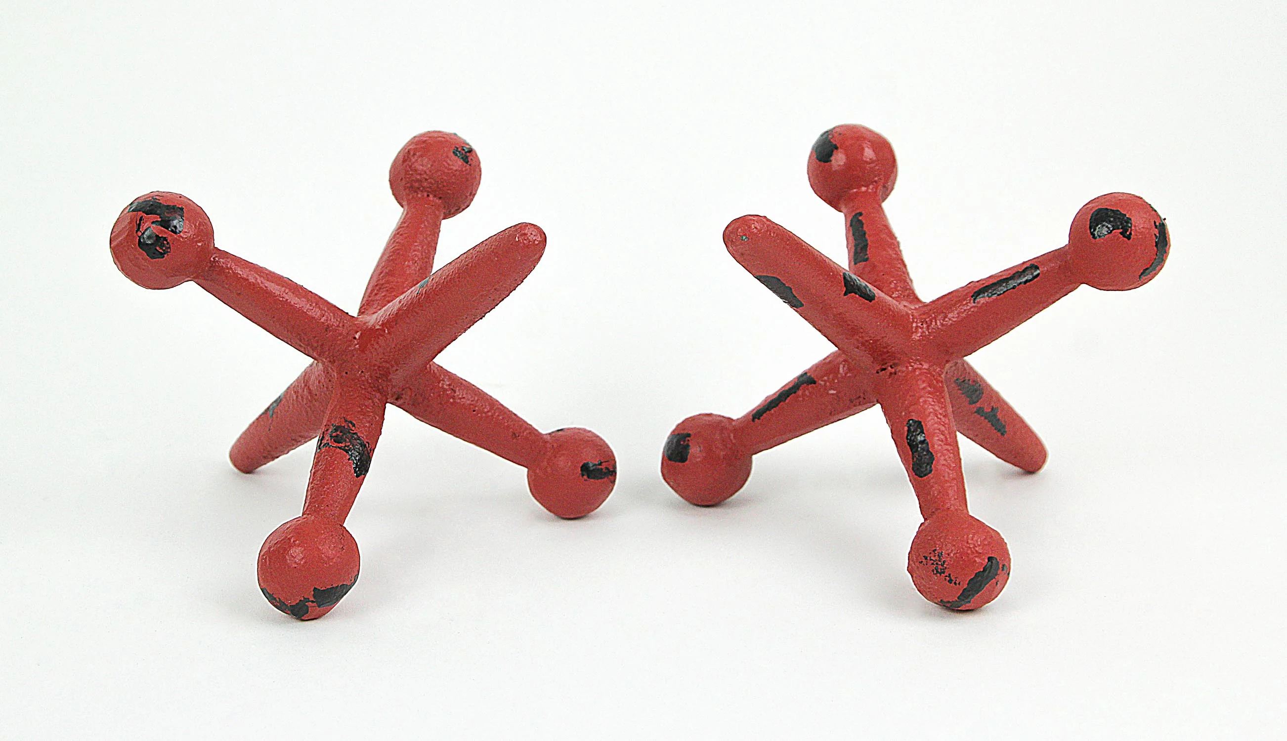 Zeckos Red Cast Iron Giant Jack Decorative Bookends (Set of 2)