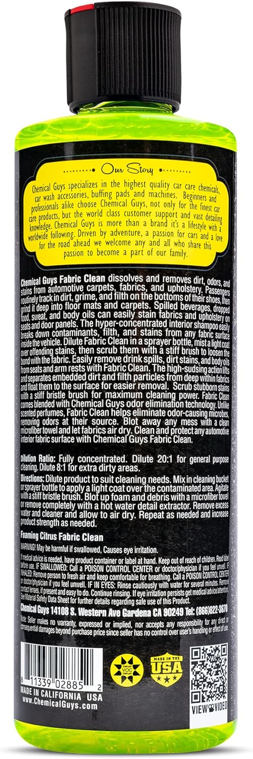 Chemical Guys CWS20316 Foaming Citrus Fabric Clean Carpet