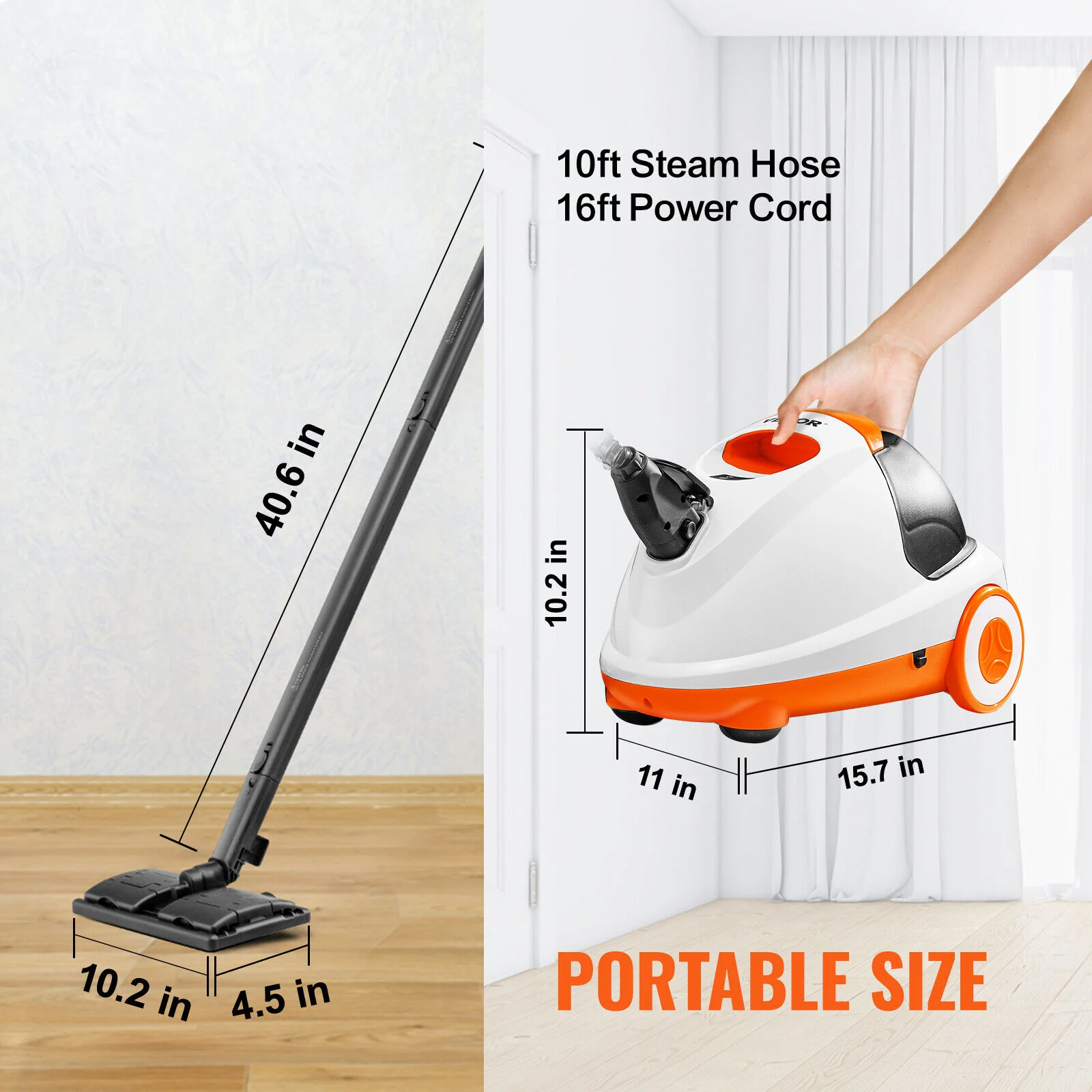 GCP Products Steam Cleaner 23 Pcs Accessories 2.5L Tank For Floors Upholstery Cars