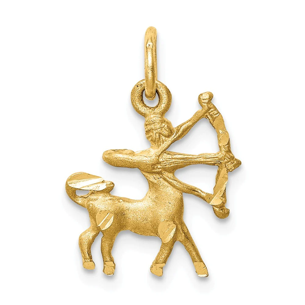 Jewelryweb 14k Yellow Gold Sagittarius Zodiac Charm - Measures 16x14mm