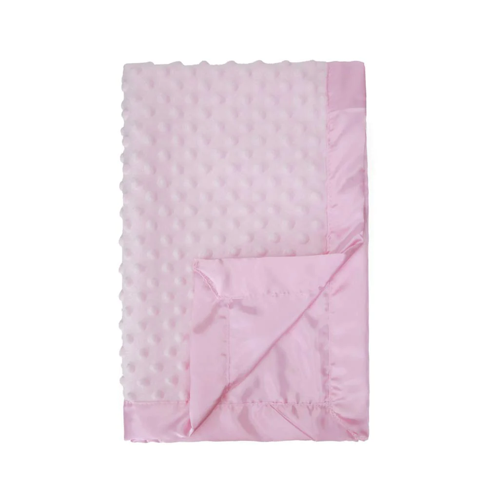 Pro goleem Baby Soft Minky Dot Blanket with Satin Backing Baby gifts for Boys and girls (Black, 30AA x 40AA)