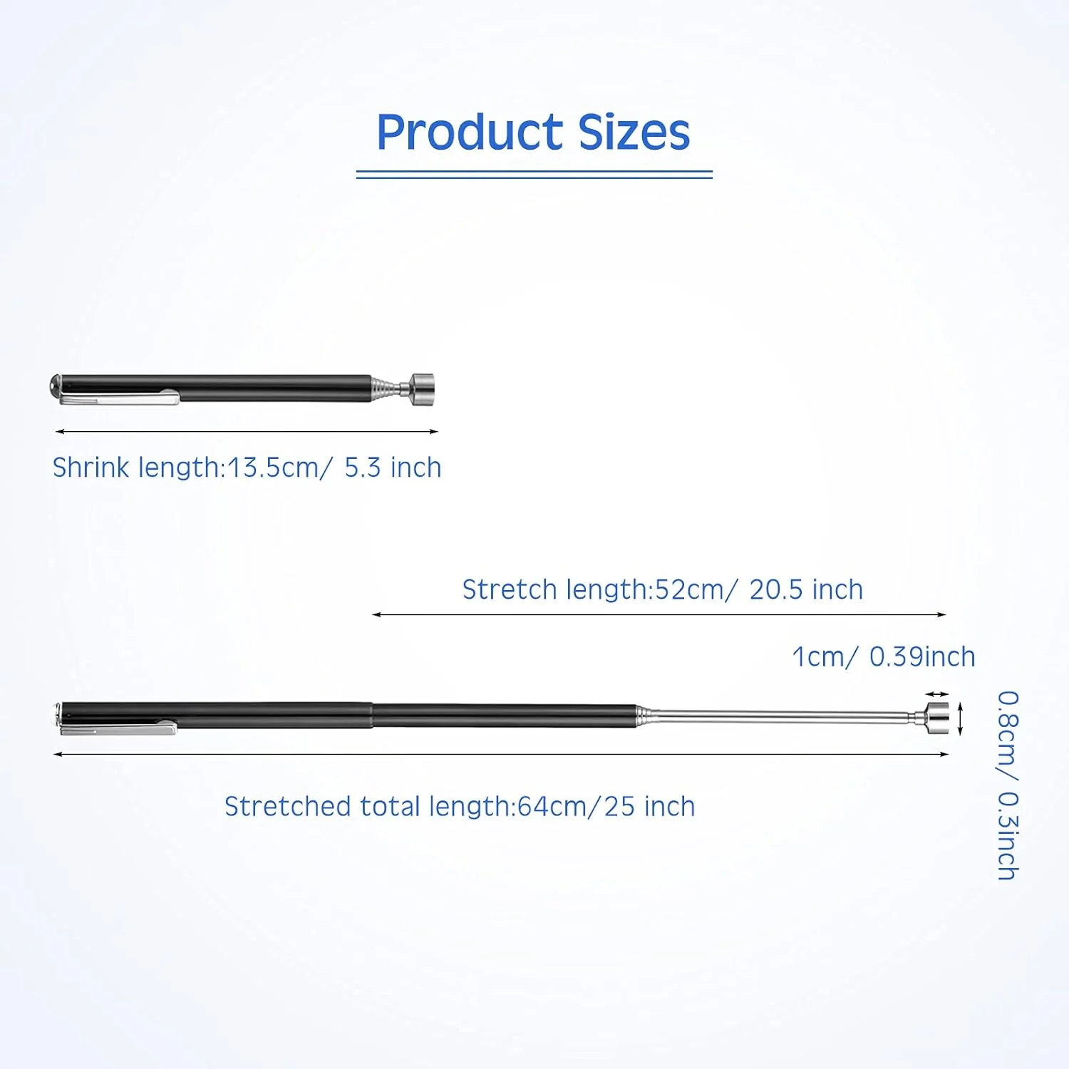 Patelai 4 Pieces Magnetic Telescoping Pick-Up Tool 3 Lb Pocket Magnetic Pickup Tools 25 Inch Telescoping Magnet Stick Gadget for Men Su