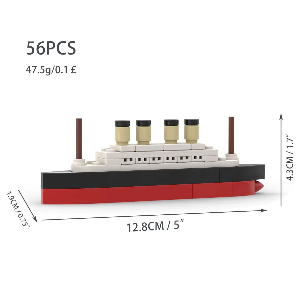 mikemeng 56pcs moc titanic building blocks city model rms cruise ship shipwreck diy boat construction children toys gifts