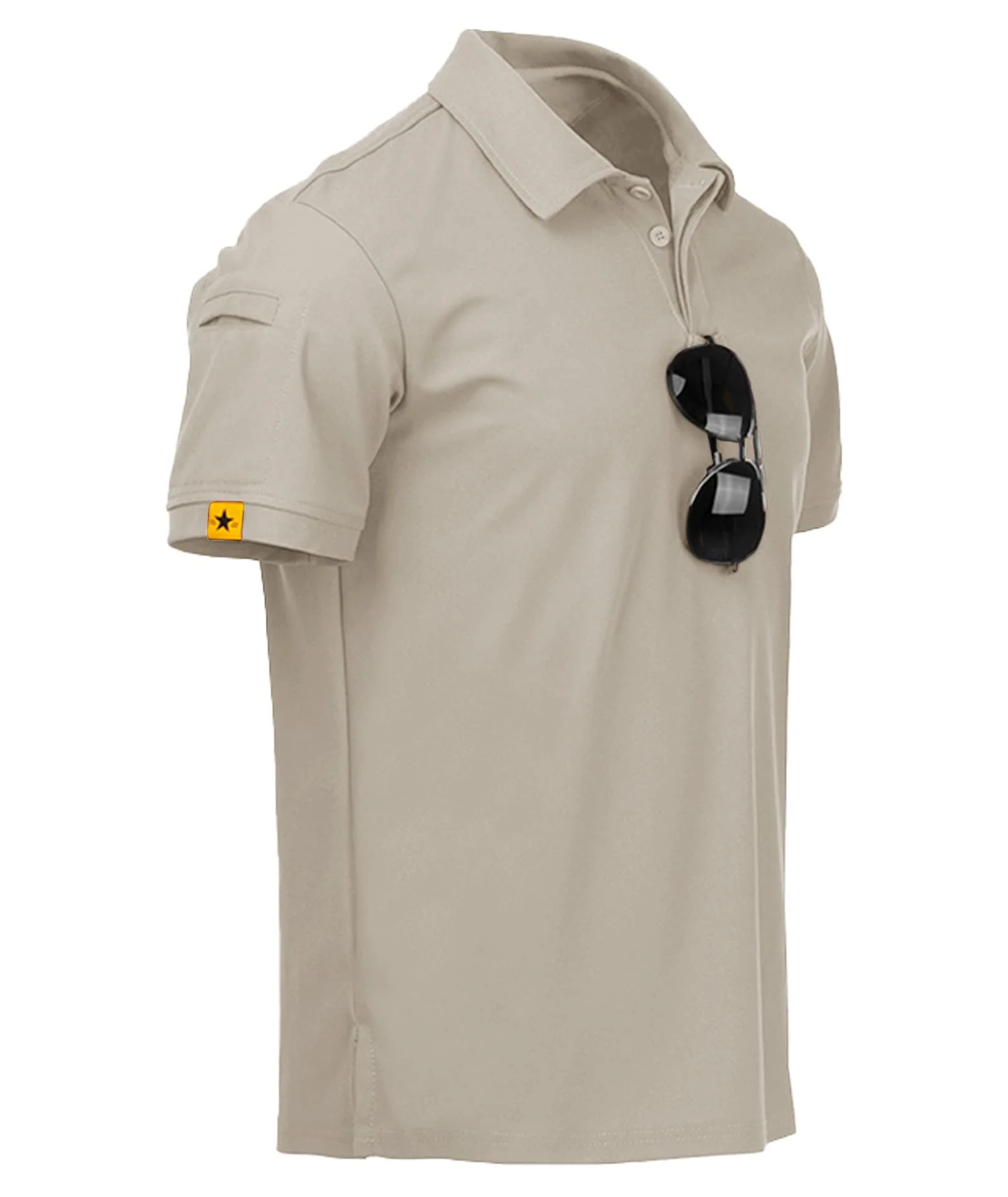 ZITY Mens Polo Shirt Short Sleeve Sports golf Tennis T-Shirt Yellow-L