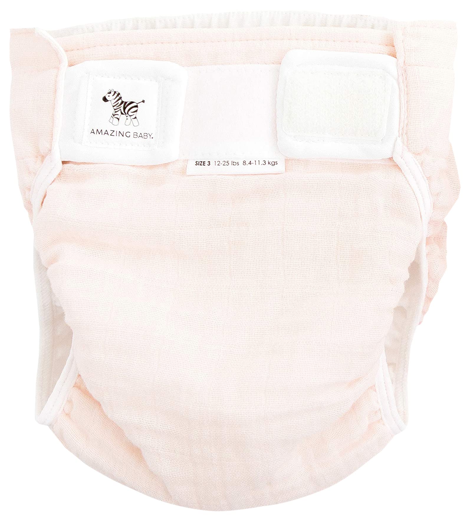 Amazing Baby Cotton Muslin SmartNappy, NextGen Hybrid Cloth Diaper Cover + 1 Tri-fold Reusable Insert + 1 Reusable Booster,