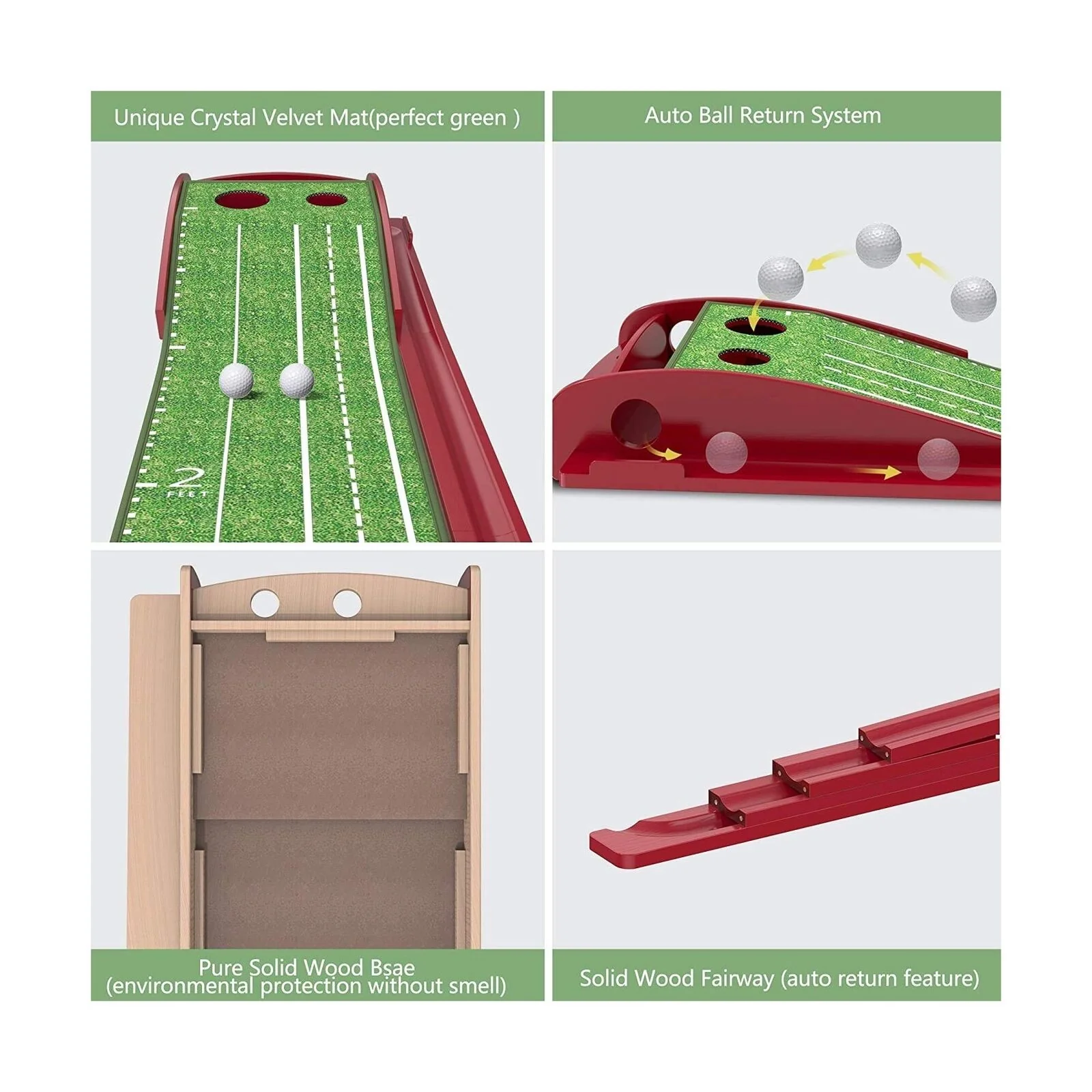 GCP Products Wood With Auto Ball Return System Mini Golf Game Pract...