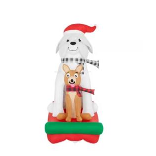 Home Holiday Accent 5 ft. LED 2 Dogs in Sleigh Inflatable Home Accents Holiday