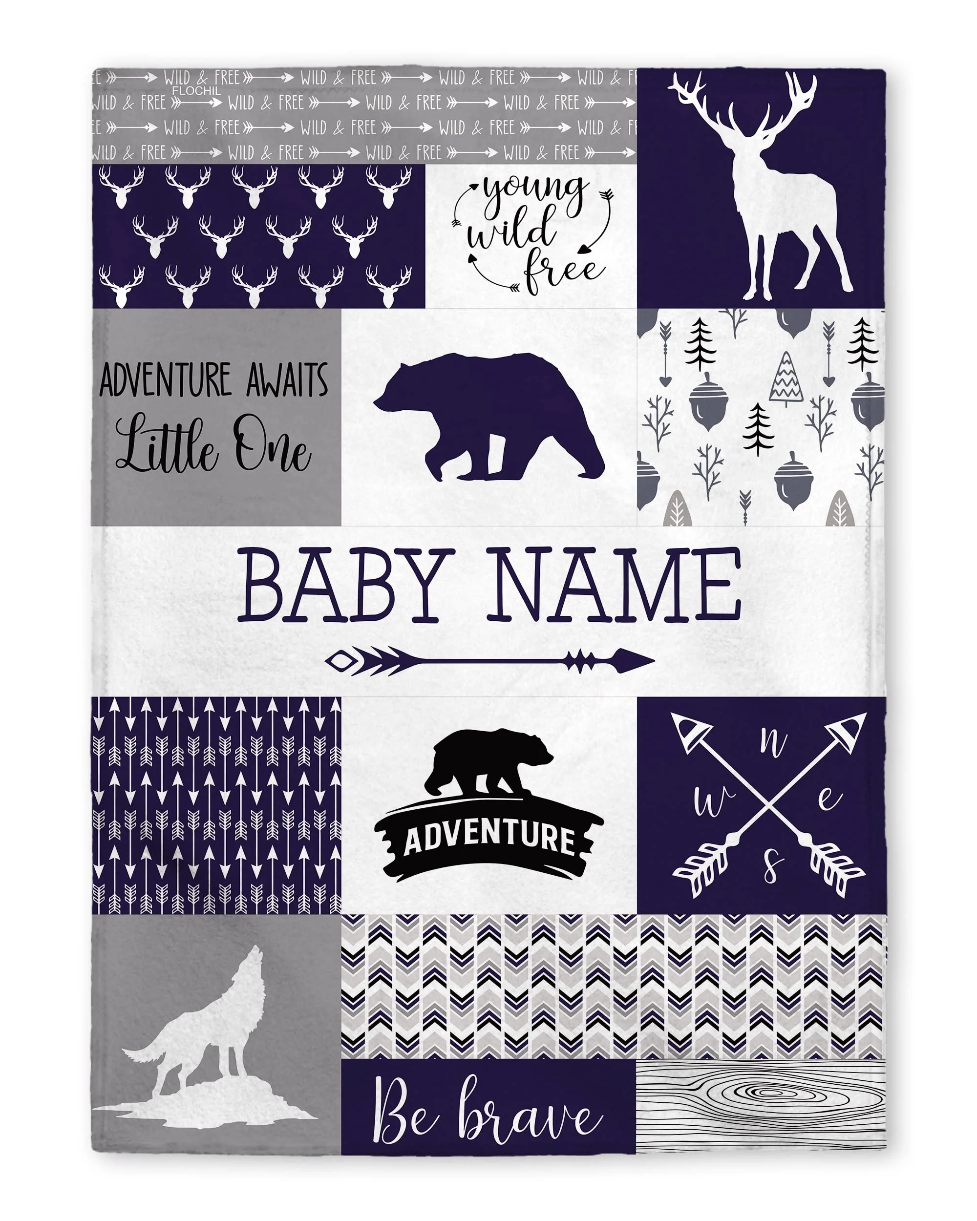 FLOcHIL Personalized Baby Blankets, custom Baby Blanket - Baby Blanket with Name for girls, Best gift for Baby, Newborn Floral P