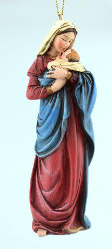 gifts of faith 5-inch mother&s;s kiss mary statue ornament figure with infant baby jesus (pc289)