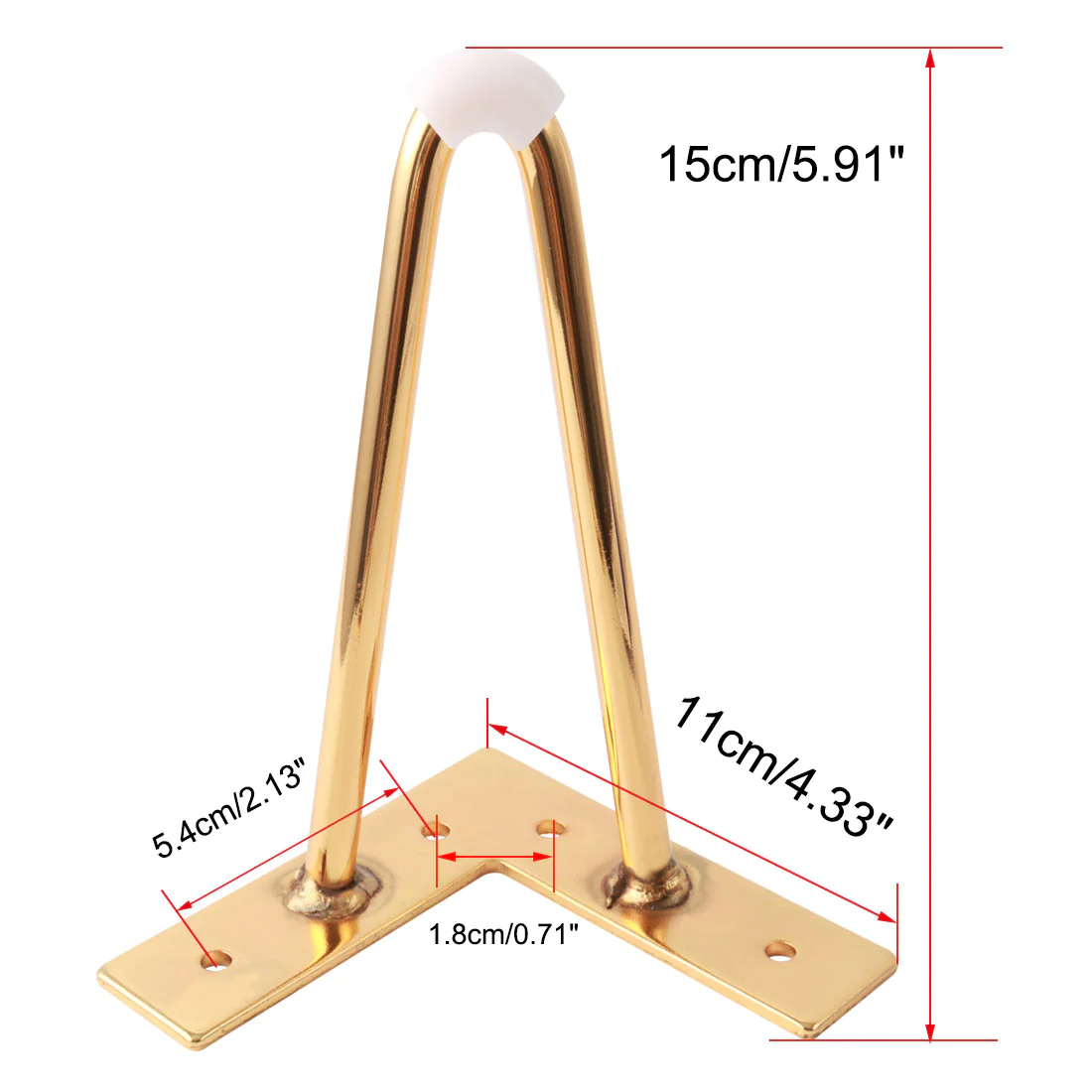 Unique Bargains 5.91 Inch 4pcs Hairpin Table Leg Iron Mid Century Style Furniture Leg Gold Tone