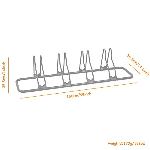 CyclingDeal Bicycle Floor Type Parking Rack Stand - for Mountain MTB and Road Bike Indoor Nook Garage Storage - 4 Bikes