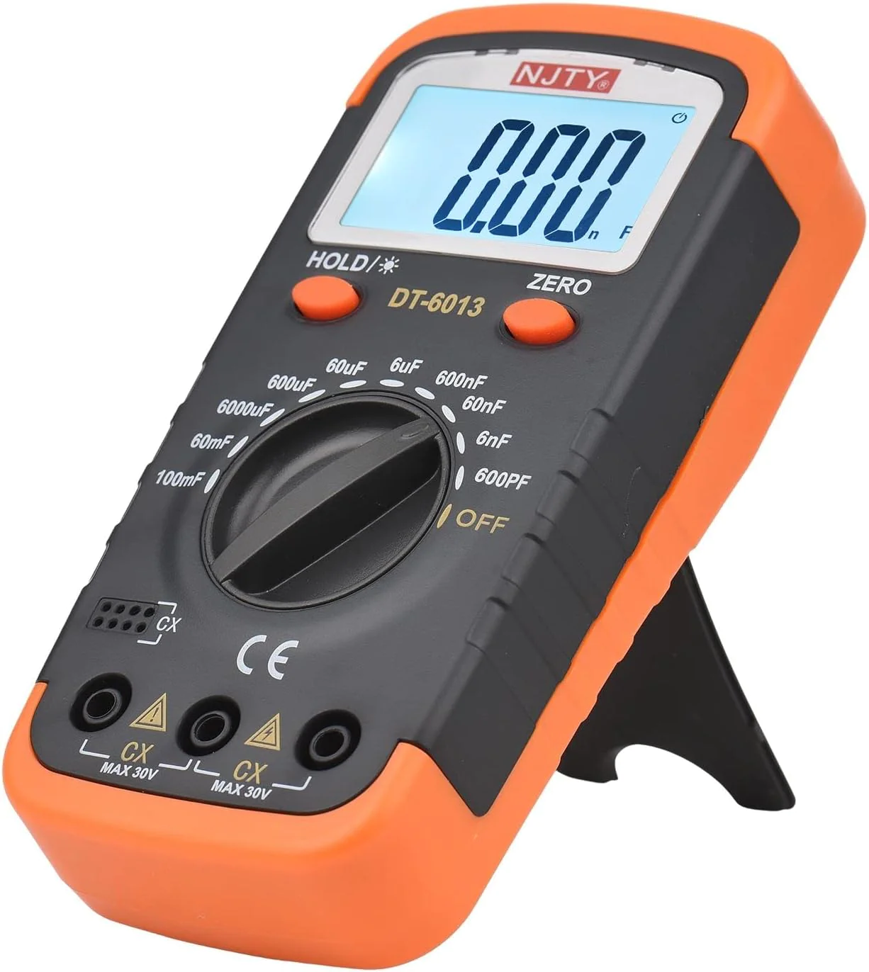 jabey Capacitance Meter Kit, Digital Capacitance Meter with LCD Backlight Display 600pF to 100mF High Accuracy 6000 Counts Capacitor