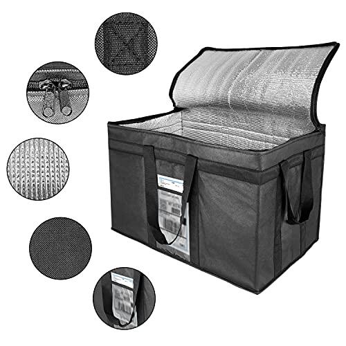 yongzhenlite xxl-larger insulated cooler bags with zipper closure,reusable grocery shopping bags keep food hot or cold,collapsible lunch b