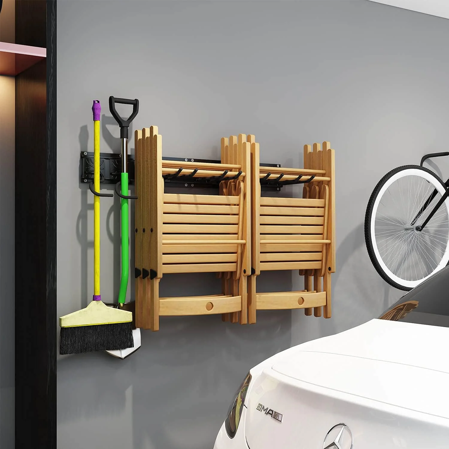 Godboat Tool Organizer, Garage Organization, Garage Storage, Steel Garden Tool Organizer, Tool Organizers Wall-Mounted, With Non-Slip 6