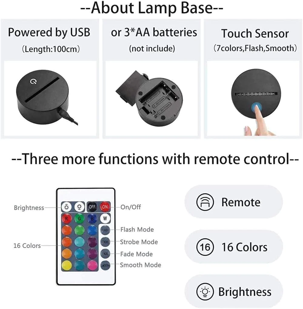 LOUHH Stitch Night Light, Stitch Gifts - 3D LED Stitch Toys Intelligent Remote Control Stitch Lamp 16 Color Stitch Light for Christma