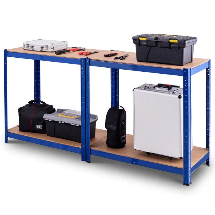 Great Choice Products Adjustable 4 Level Heavy Dutygarage Tool Shelf Storage 1600Lbs Blue