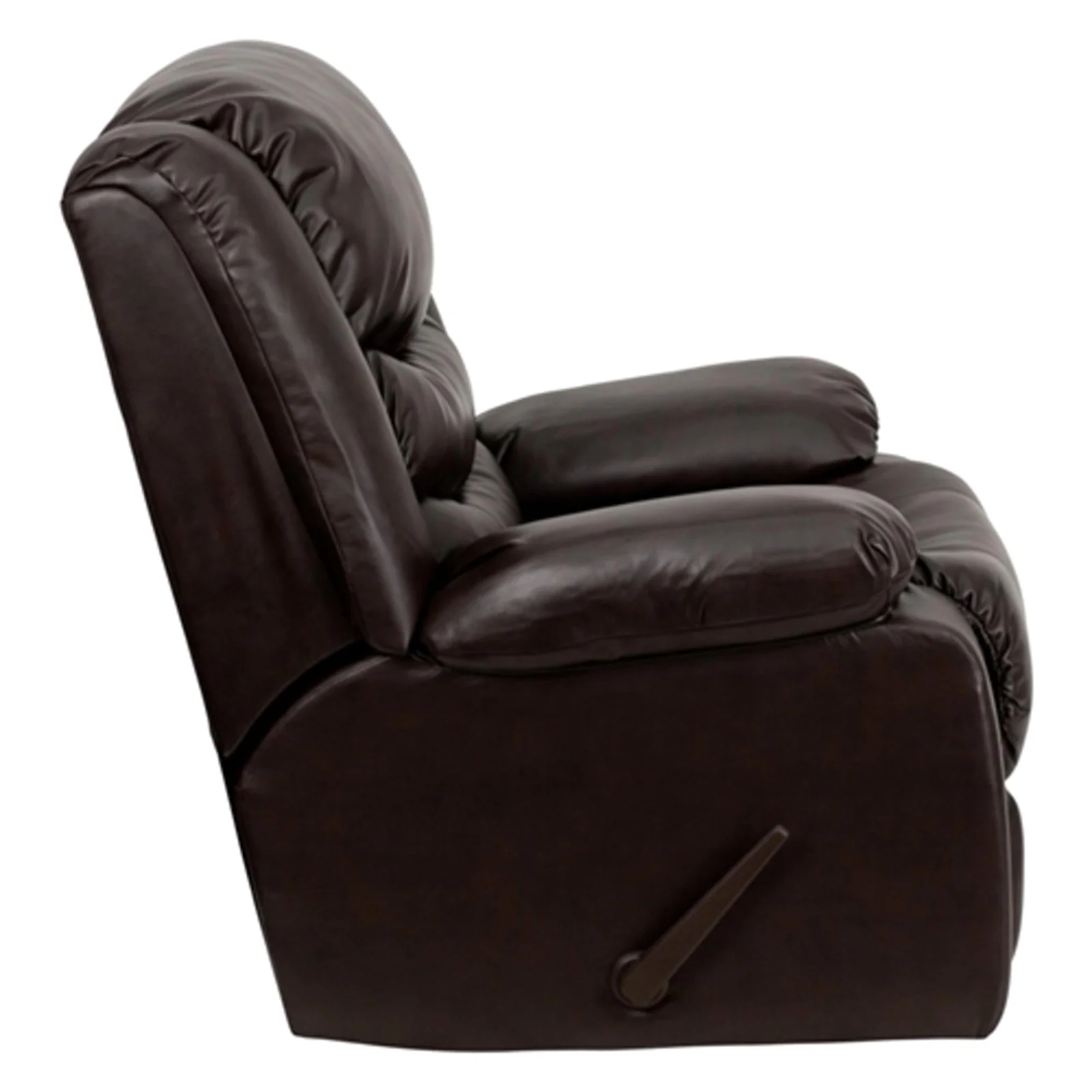 Flash Furniture Leather Lever Rocker Recliner with Padded Arms - Brown