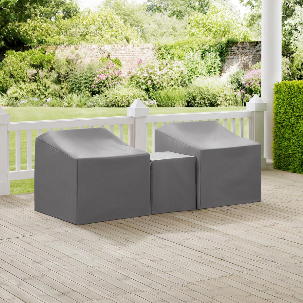 Crosley Furniture 3Pc Furniture Cover Set Gray - Two Armchairs &a; End Table
