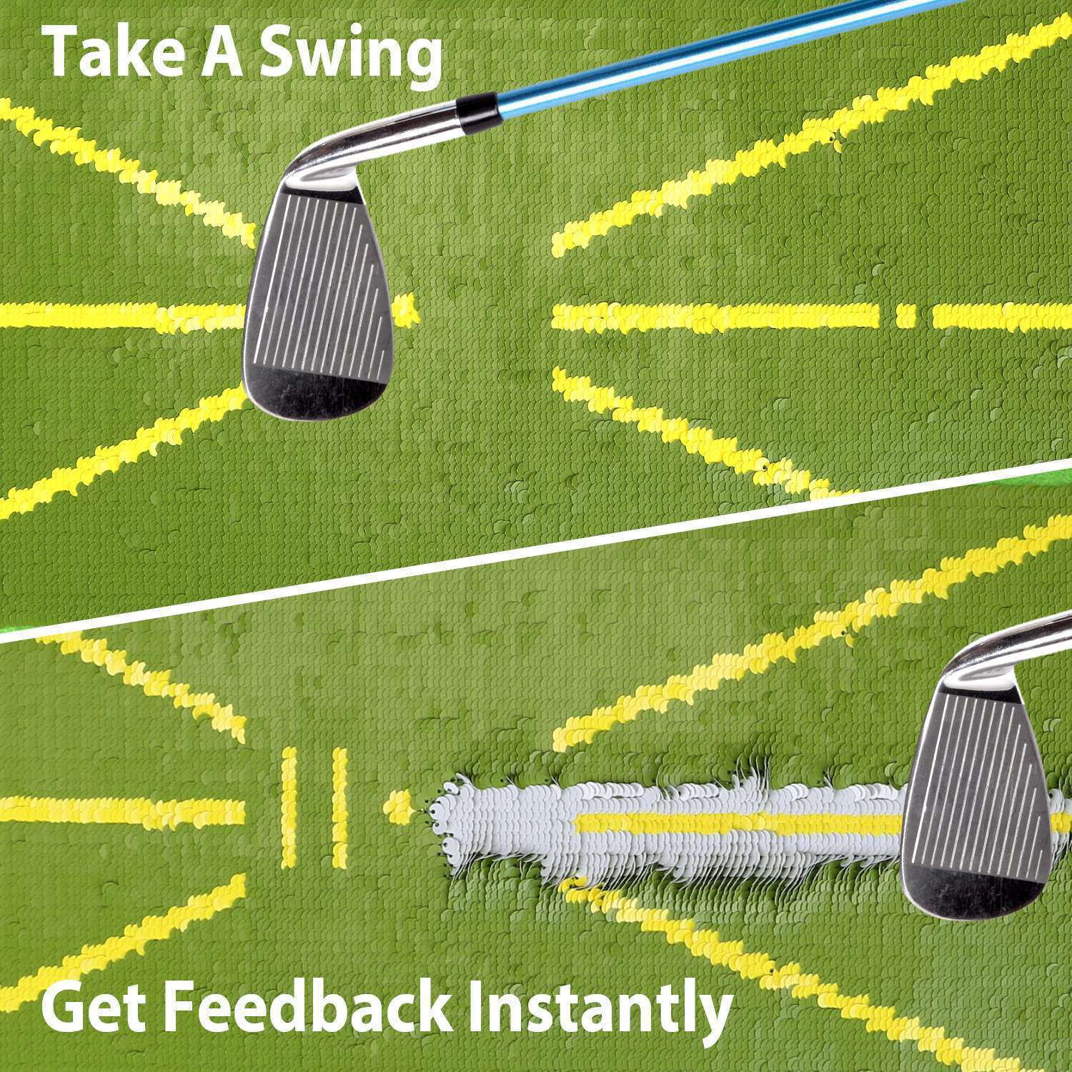 Great Choice Product 11Pcs Golf Training Mat For Swing Detection Batting Practice Training Aid Game