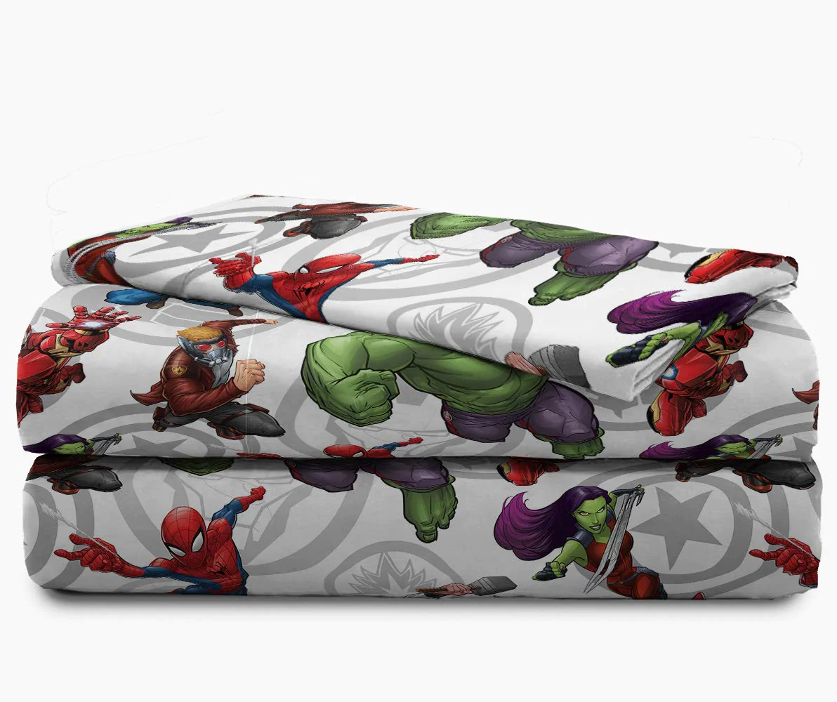 Jay Franco &a; Sons Jay Franco Avengers Team 4 Piece Twin Bed Set (Offical Marvel Product), Blue