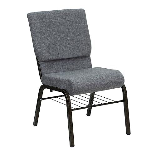 Flash Furniture Hercules Series 18.5&s;&s;W Fabric Church Chair with 4.25&s;&s; Thick Seat, Book Rack - Frame