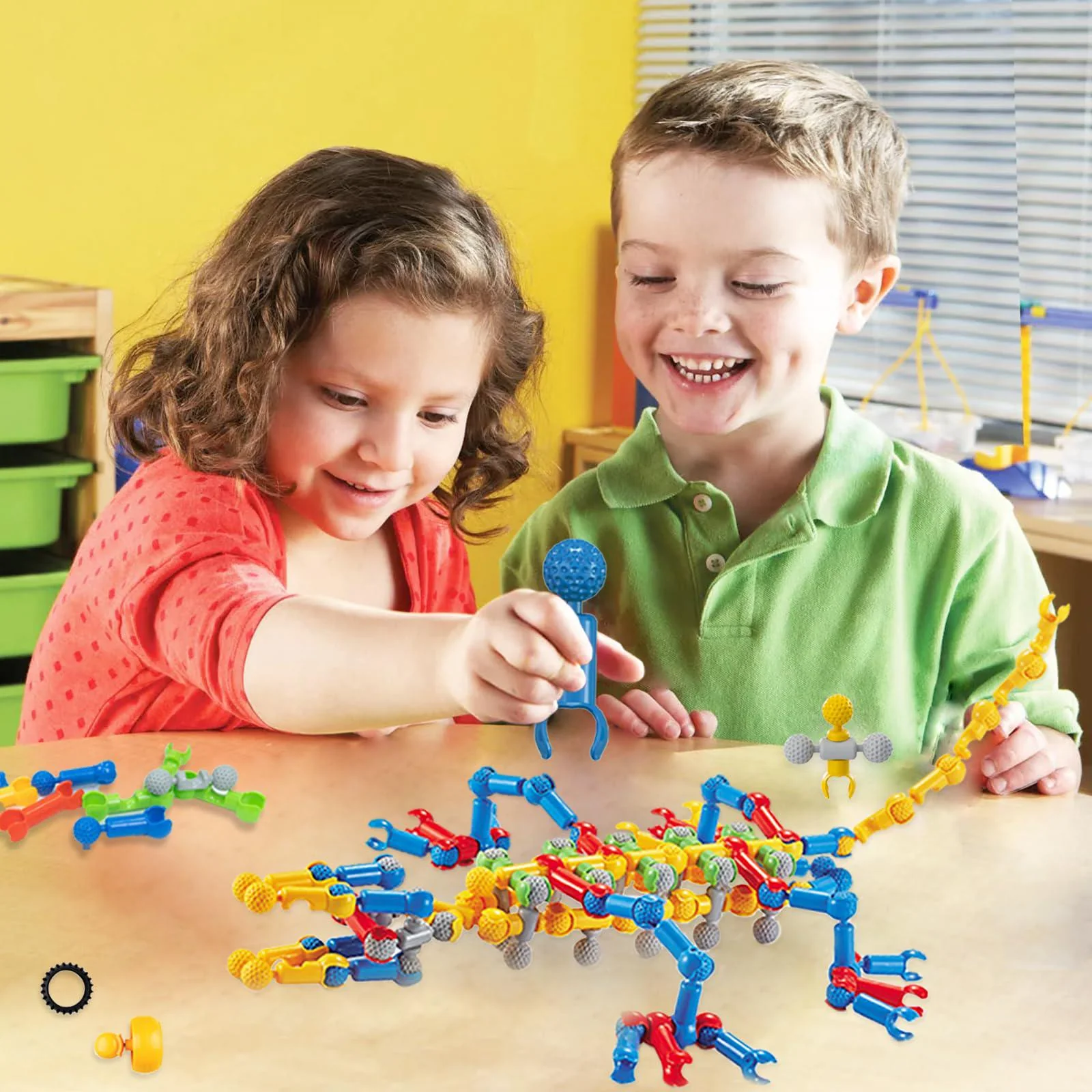 Afomida kids building stem toys, 125 pcs building blocks kit educational construction engineering learning set for ages 3 4 5 6 7 8 9