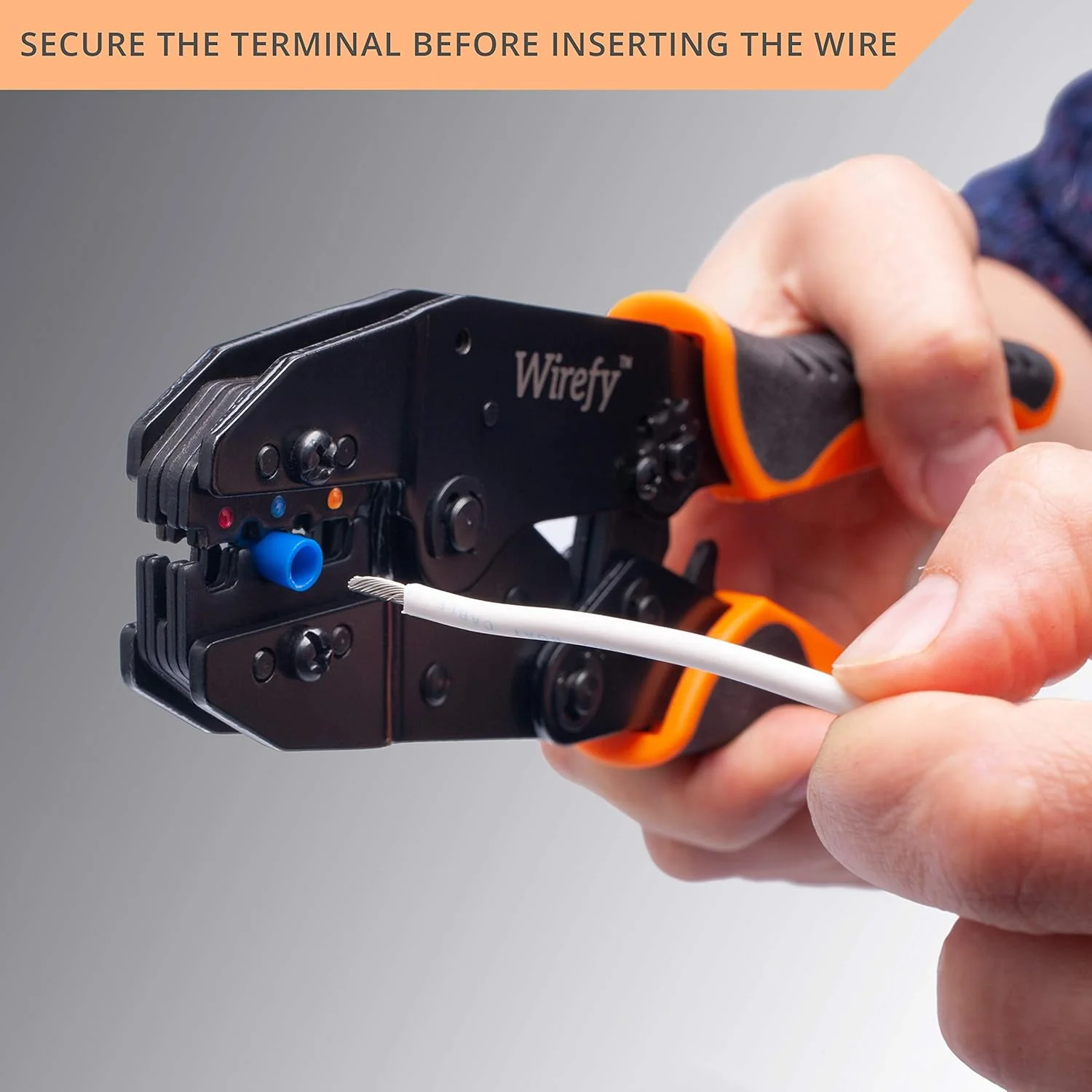 Wirefy Crimping Tool For Insulated Electrical Connectors - Ratcheting Wire Crimper - Crimping Pliers - Ratchet Terminal Crimper - Wire