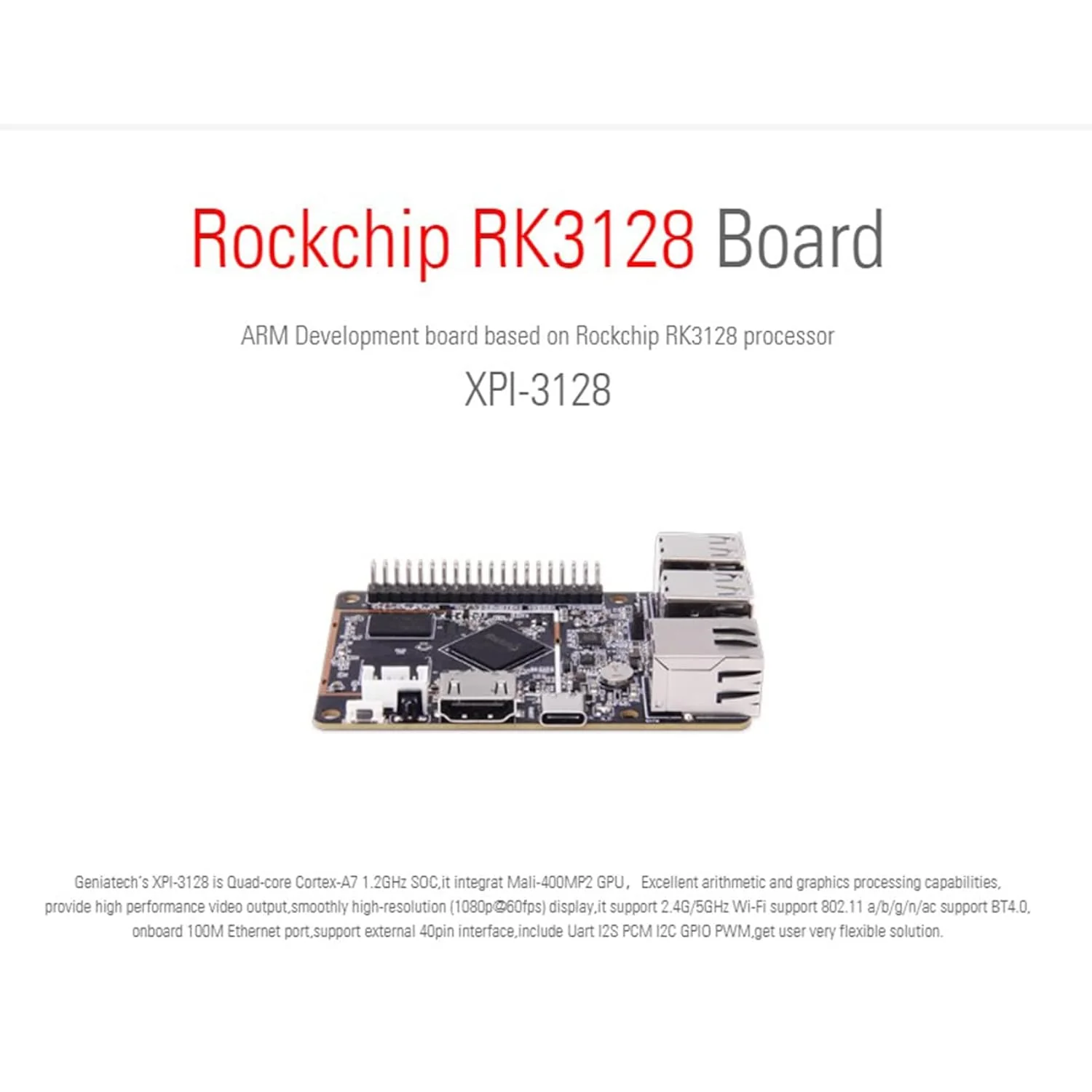 GCP Products Single Board Computer,Embedded Computer Module,Development Board,Rockchip Rk3128 Quad Core Cortex-A7 8Gb Wifi,Card-Sized High…