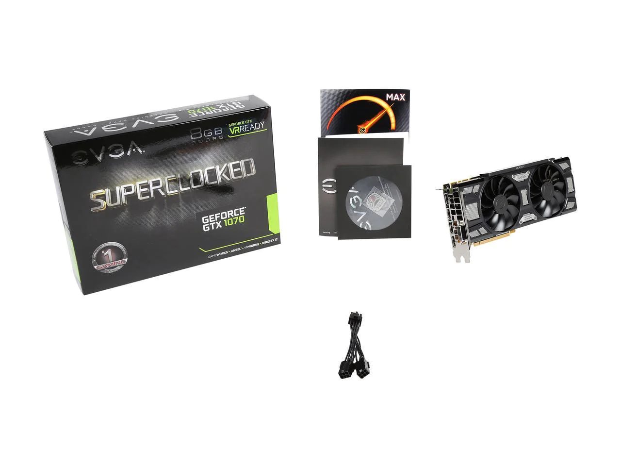 EVGA GeForce GTX 1070 SC GAMING ACX 3.0 Black Edition, 08G-P4-5173-KR, 8GB GDDR5, LED, DX12 OSD Support (PXOC) Video Graphics Ca