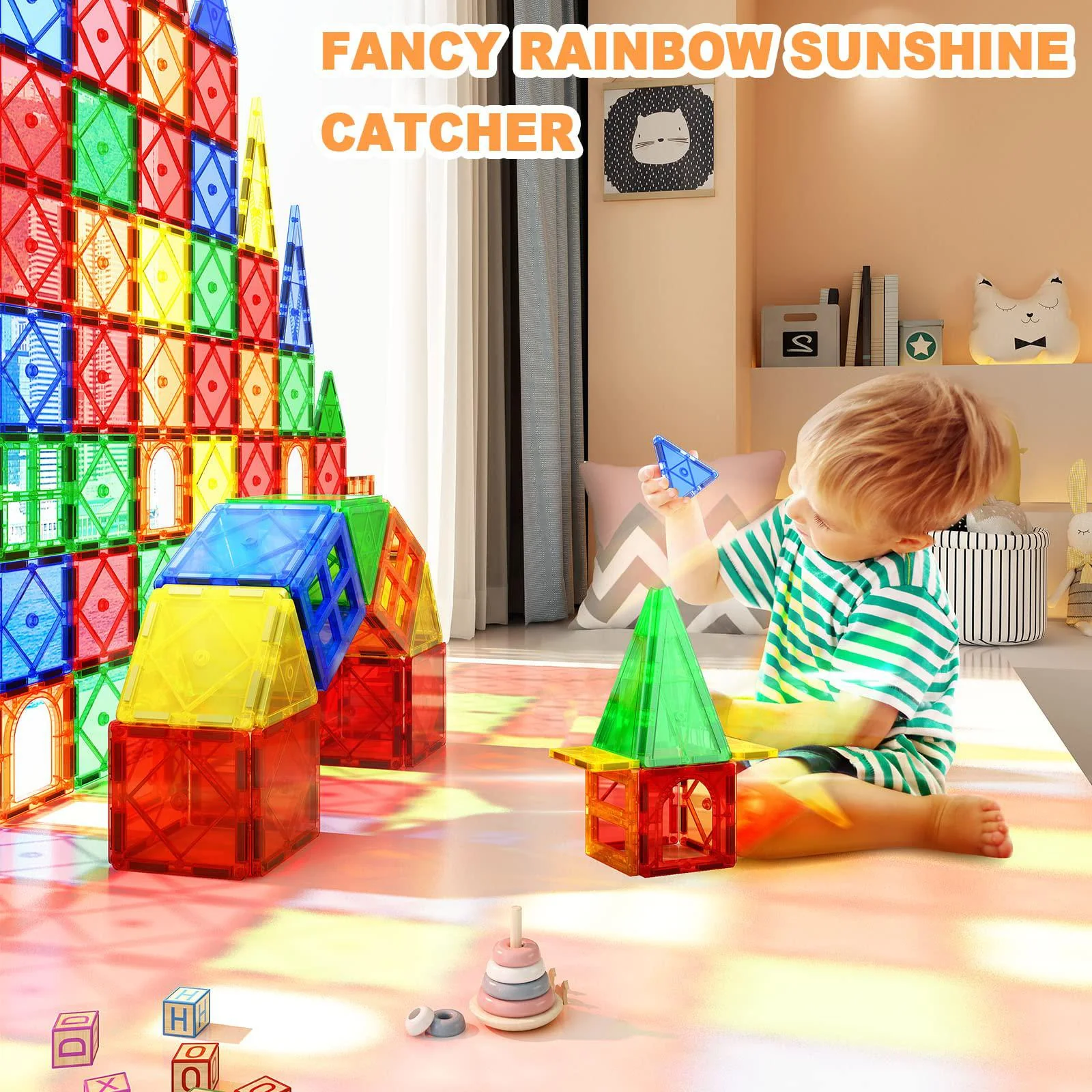 Soyee compatible magnetic tiles building blocks stem toys for 3+ year old boys and girls montessori toys toddler kids gifts learnin