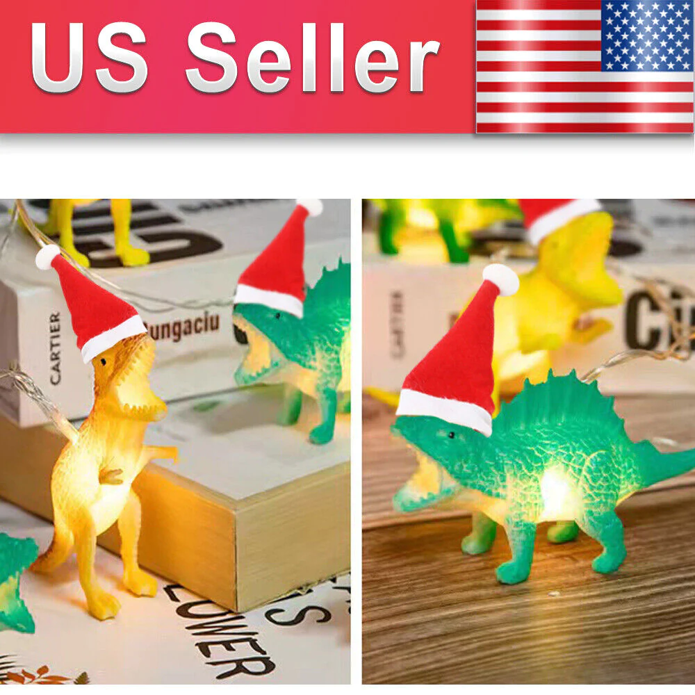 Great Choice Products 10 Led Christmas Dinosaur String Lights Outdoor Garden Party 1.5M Xmas