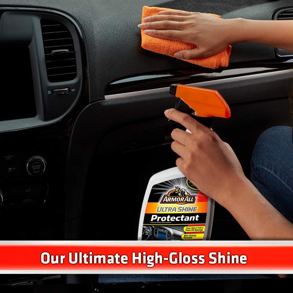 Armor All Ultra Shine Protectant Spray , Car Interior Cleaner Spray with UV Protection Against Cracking and Fading, 16 Fl Oz