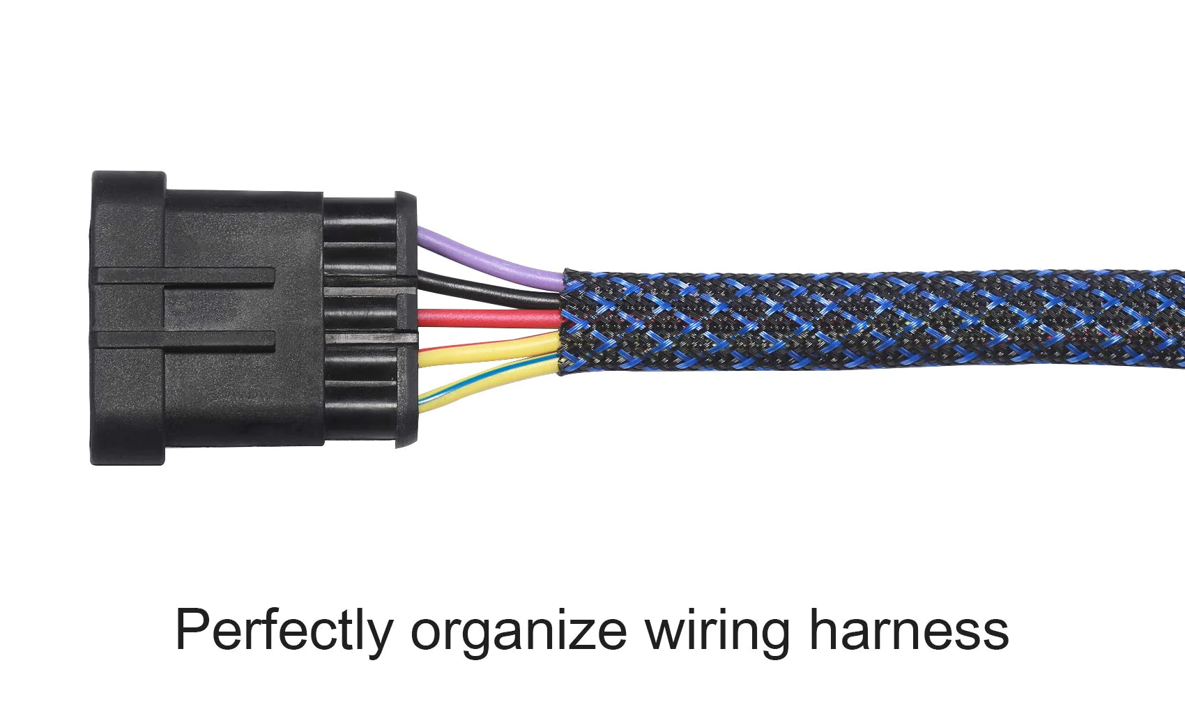 Alex Tech 100ft - 12 inch PET Expandable Braided Sleeving - BlackBlue - Alex Tech Braided cable Sleeve
