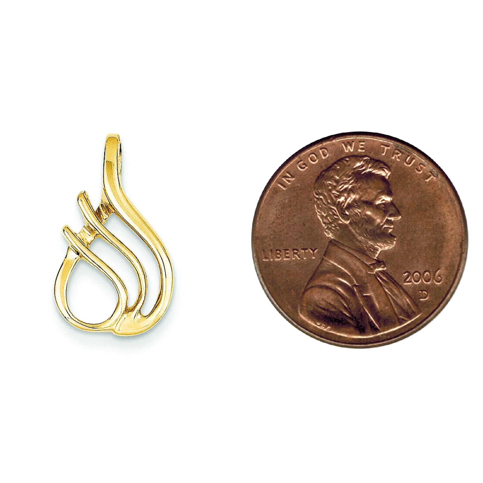 Findingking 14K Gold Fancy Omega Slide Pendant Charm Jewelry