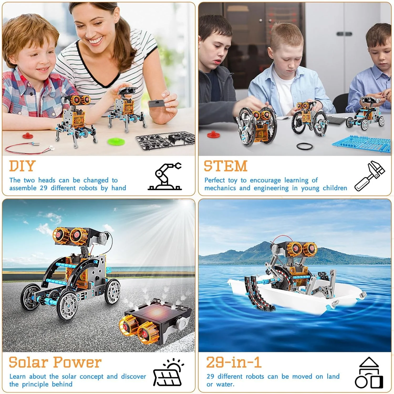 Great Choice Products 29 In-1 Stem Solar Robot Toy For Kids Diy Educational Stem Science Kits For Kids Age 8-12 Solar Powered Toy Building Set…