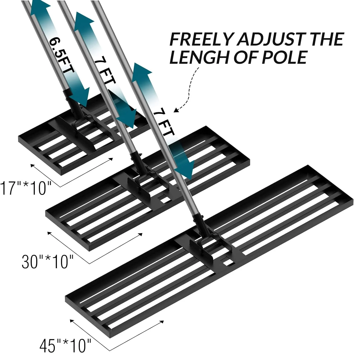 walensee Lawn Leveling Rake, 7FT 30