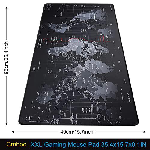 cmhoo xxl professional large mouse pad &a; computer game mouse mat (35.4x15.7x0.1in, map) (9040 map)