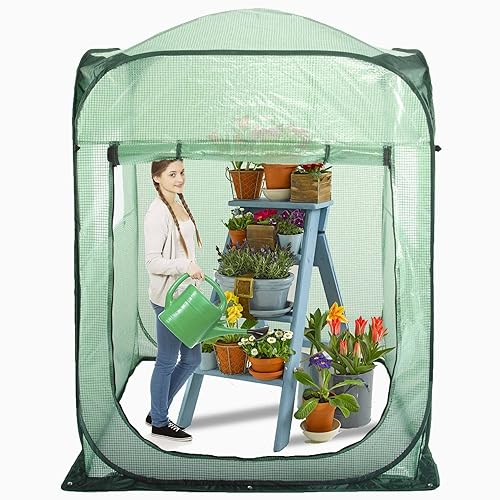 Porayhut Pop Up Greenhouse Tent,Portable X-Large Walk-in Flower House ,Indoor Outdoor Gardening Plant Sunshine Room with PE Mesh