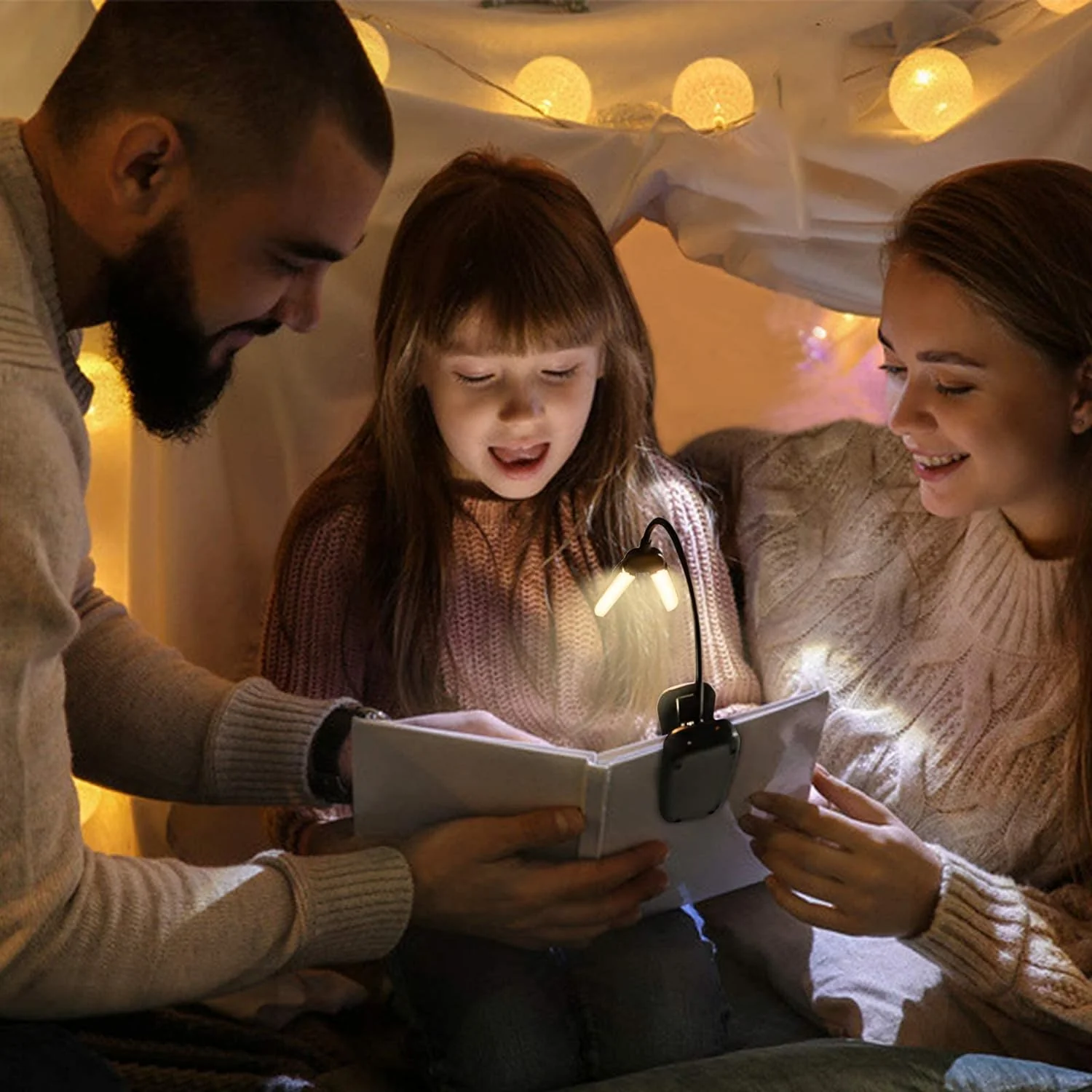 Vekkia 14 LED Rechargeable Book-Light for Reading at Night in Bed, Warm/White Reading Light with Clamp, 180&a;#194;&a;#176; Adjust