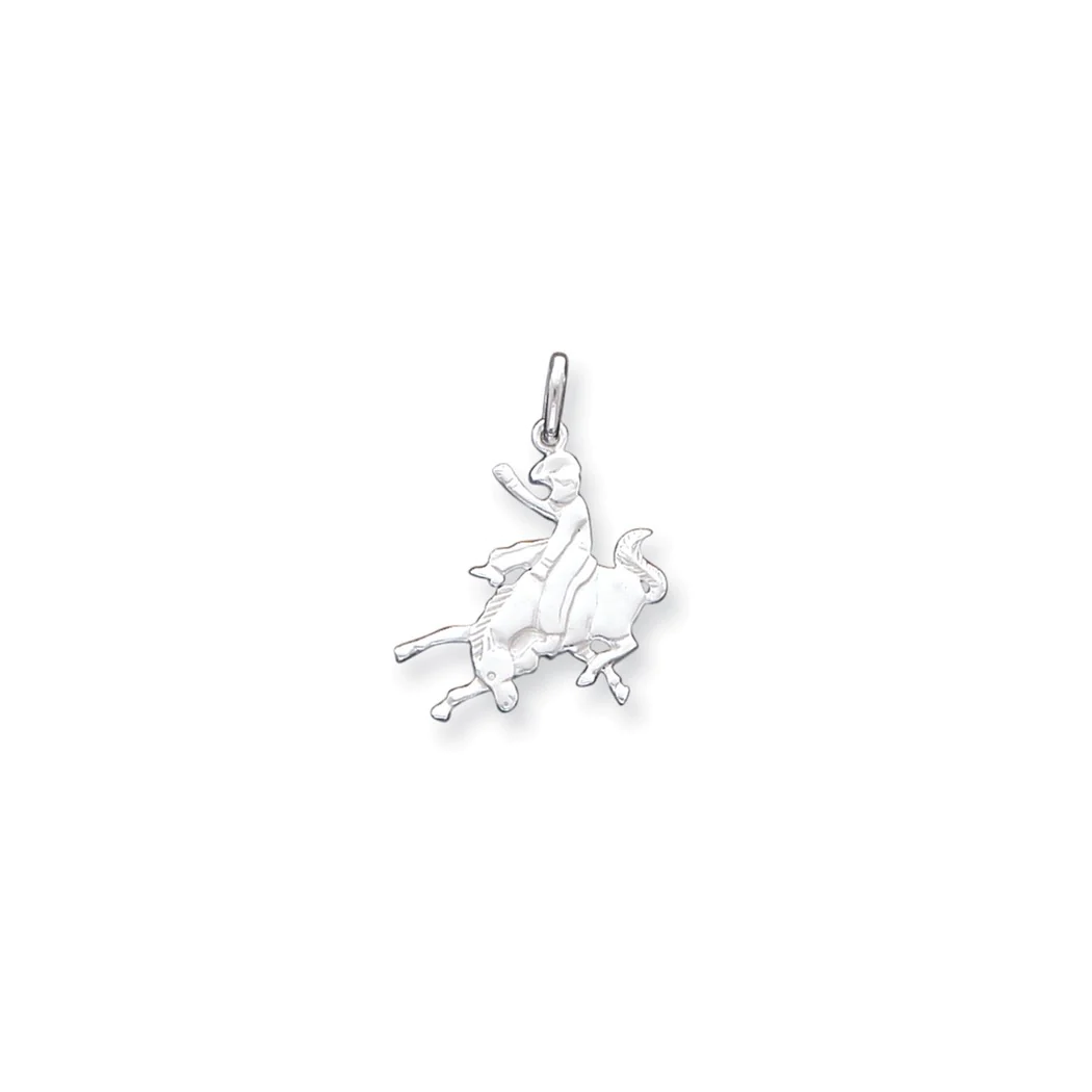 Jewelryweb Sterling Silver Bronco Rider Charm