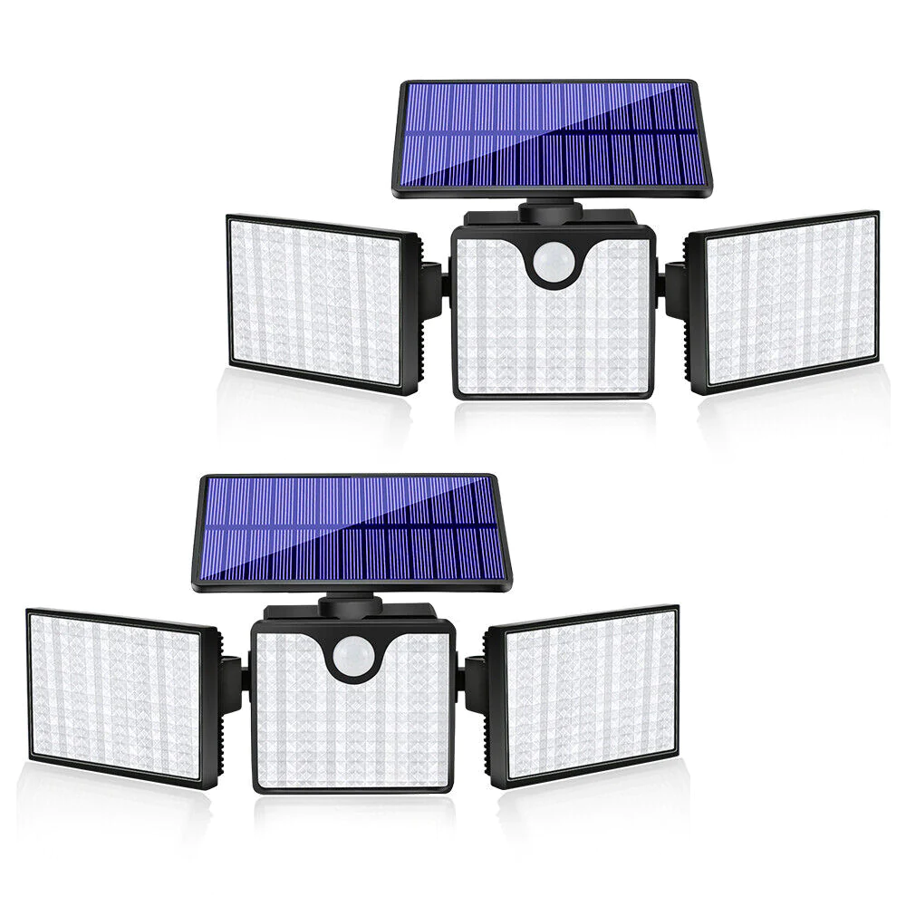 Great Choice Products 2 Pcs Led Solar Flood Light Pir Motion Sensor Outdoor Garden Security Wall Lamp