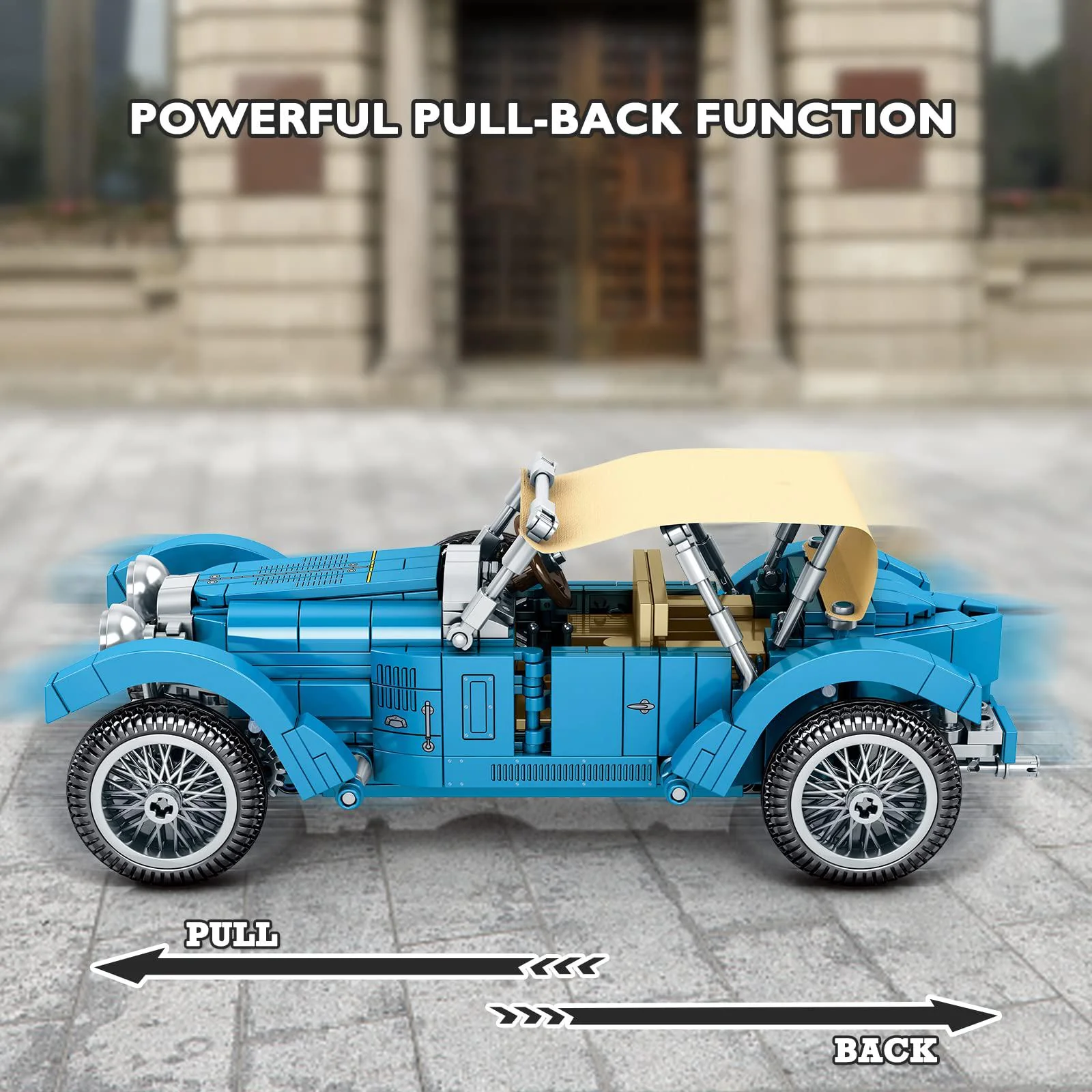 jmbricklayer model car kits building sets 50107, pull back toy cars, old fashion vintage car model, building project for boys