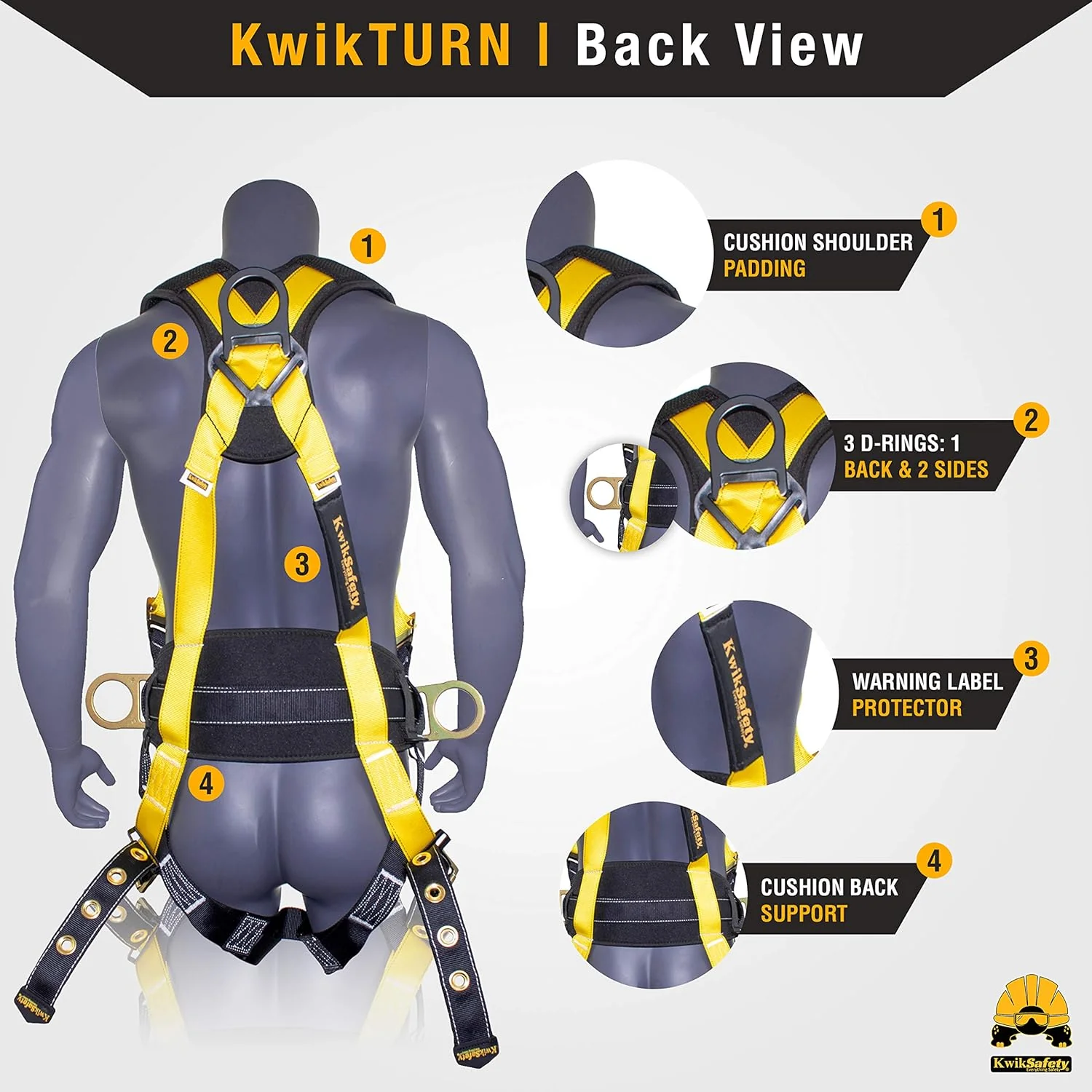 Generic KwikSafety (Charlotte, NC) TYPHOON Ironworker Safety Harness (3 D-Ring, Tool Lanyard Loop) Construction ANSI Tested OSHA