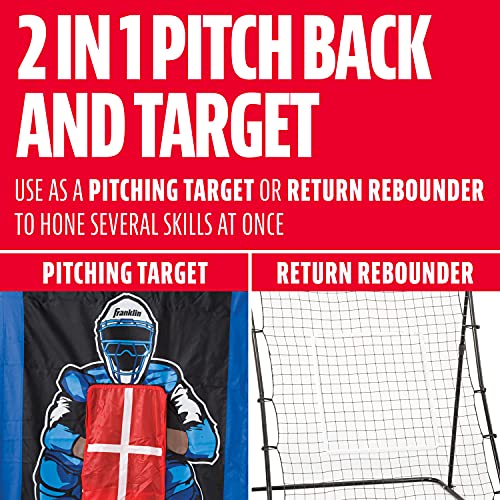 Franklin Sports Pitch Back Baseball Rebounder and Pitching Target - 2 in 1 Return Trainer and Catcher Target - Great for Practic